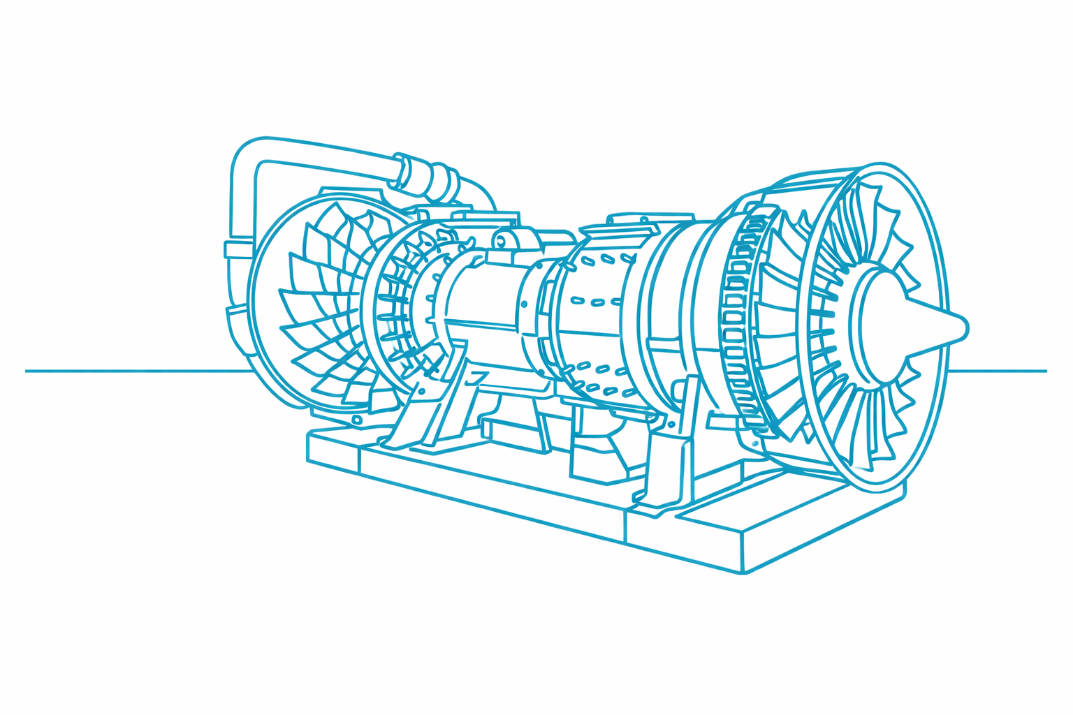 Gas turbine components supply sketch